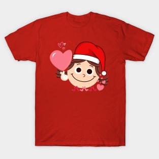 Cute Christmas girl cartoon T-Shirt